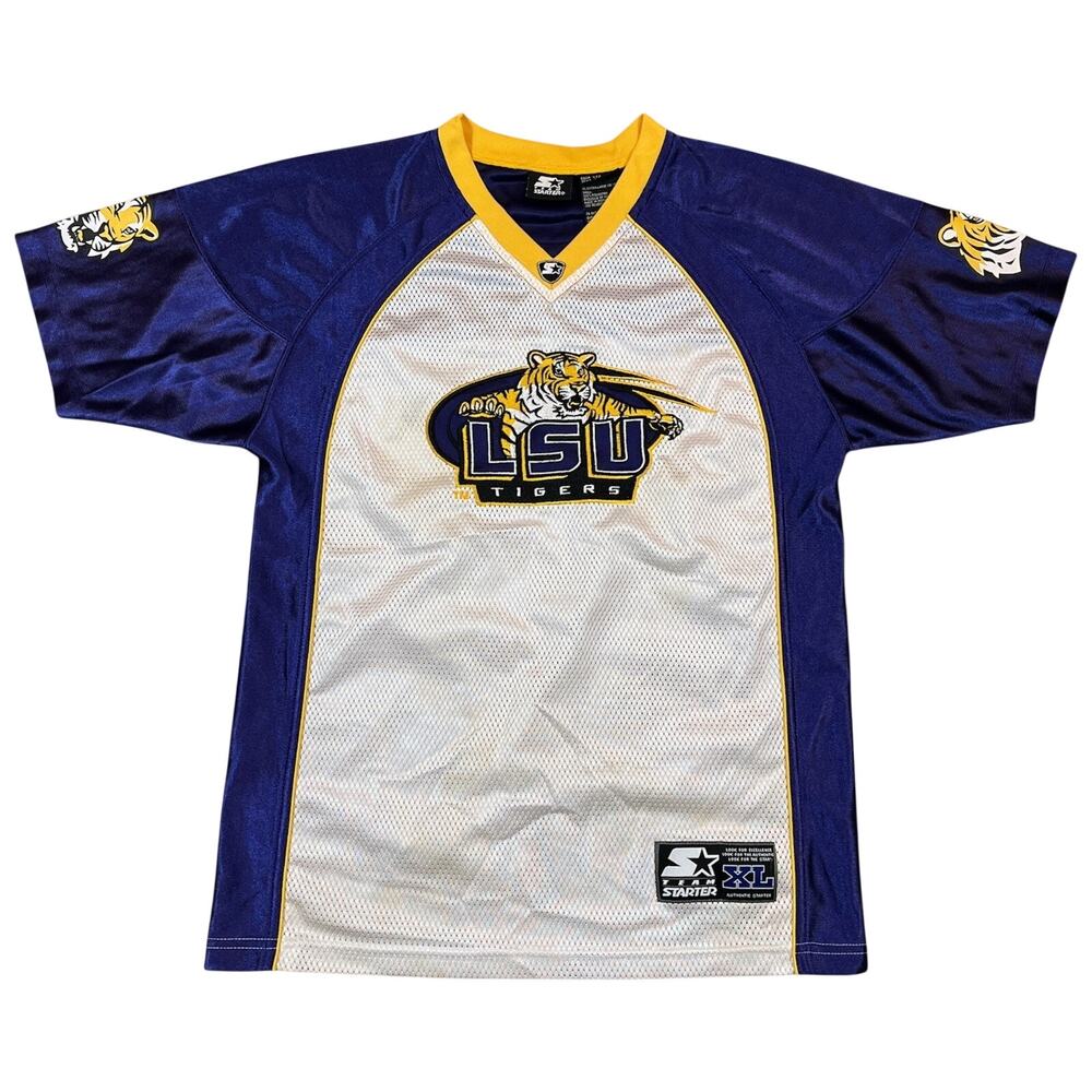 Vintage LSU Tigers Team Starter Mesh Football Jersey Youth Boys XL